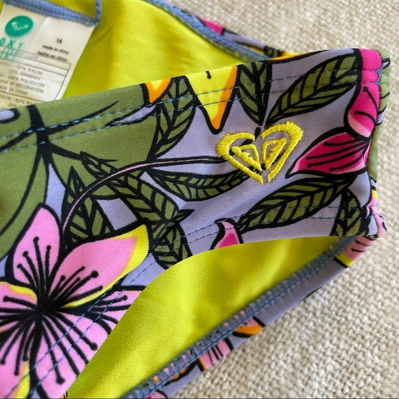 Roxy Girl 🌸 Hawaiian Beach Classics Bikini Bottom Girls Sz 16-XL - Picture 6 of 11